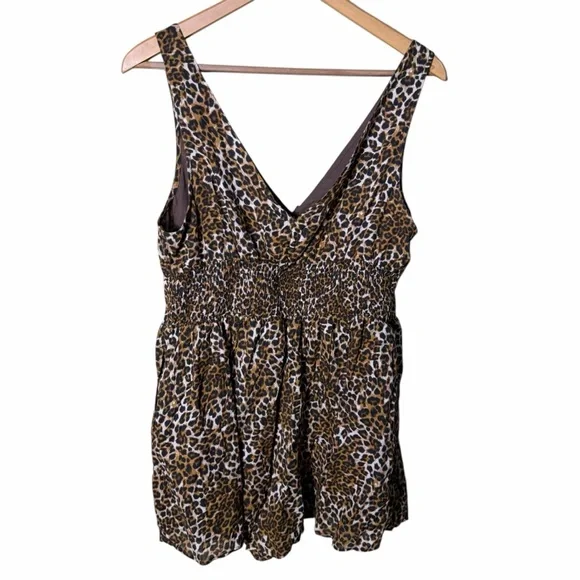 American Eagle AE V-Neck Romper Leopard Print Size Medium - Picture 7 of 13